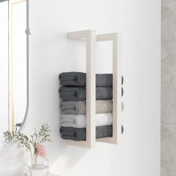Gossi suport pentru prosoape, alb, 23x18x60 cm, lemn masiv de pin