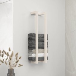 Gossi suport pentru prosoape, alb, 23x18x90 cm, lemn masiv de pin