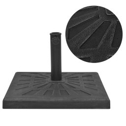 Gossi suport umbrela de soare, rasina, patrat, negru, 19 kg