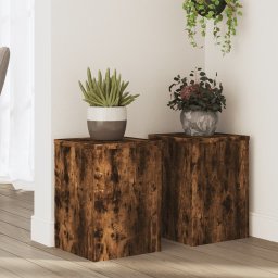 Gossi suporturi de plante 2 buc. stejar fumuriu 25x25x35 cm lemn
