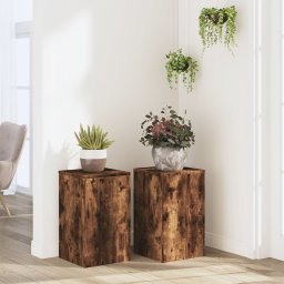 Gossi suporturi de plante 2 buc. stejar fumuriu 30x30x50 cm lemn