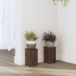 Gossi suporturi de plante 2 buc. stejar maro 10x10x18cm lemn compozit