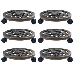 Gossi suporturi de plante cu role, 6 buc., bronz, 30 cm, plastic
