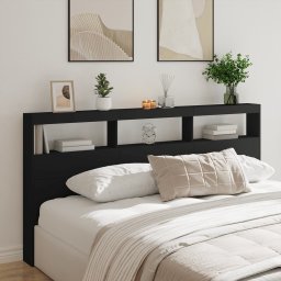 Gossi tablie cu dulap si led, negru, 200x17x102 cm
