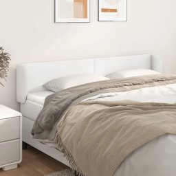 Gossi tablie de pat cu aripioare alb 163x23x78/88 cm piele ecologica