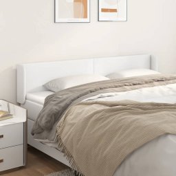 Gossi tablie de pat cu aripioare alb 183x16x78/88 cm piele ecologica