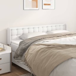 Gossi tablie de pat cu aripioare alb 183x16x78/88 cm piele ecologica