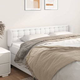 Gossi tablie de pat cu aripioare alb 183x23x78/88 cm piele ecologica