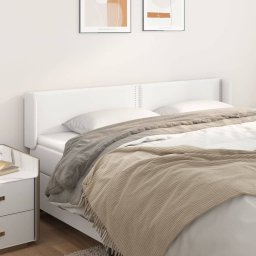 Gossi tablie de pat cu aripioare alb 203x16x78/88 cm piele ecologica