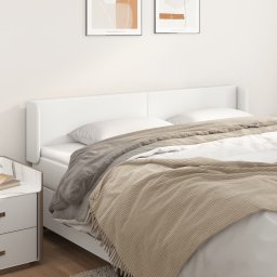 Gossi tablie de pat cu aripioare alb 203x16x78/88 cm piele ecologica