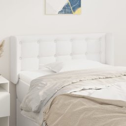 Gossi tablie de pat cu aripioare alb 93x16x78/88 cm piele ecologica