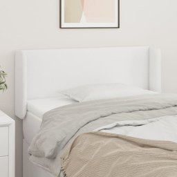 Gossi tablie de pat cu aripioare alb 93x16x78/88 cm piele ecologica
