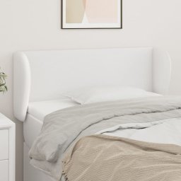 Gossi tablie de pat cu aripioare alb 93x23x78/88 cm piele ecologica