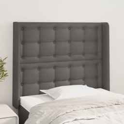 Gossi tablie de pat cu aripioare gri 103x16x118/128 cm piele eco