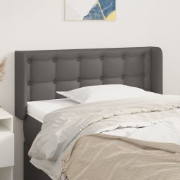 Gossi tablie de pat cu aripioare gri 103x16x78/88 cm piele ecologica