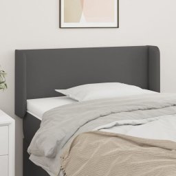 Gossi tablie de pat cu aripioare gri 103x16x78/88 cm piele ecologica