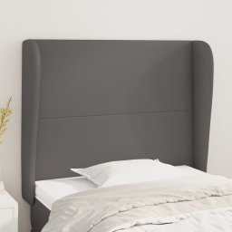 Gossi tablie de pat cu aripioare gri 103x23x118/128 cm piele eco