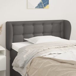 Gossi tablie de pat cu aripioare gri 103x23x78/88 cm piele ecologica