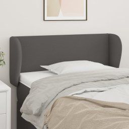 Gossi tablie de pat cu aripioare gri 103x23x78/88 cm piele ecologica