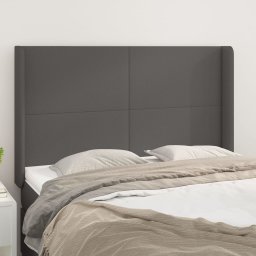 Gossi tablie de pat cu aripioare gri 147x16x118/128 cm piele eco