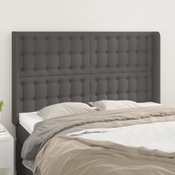 Gossi tablie de pat cu aripioare gri 147x16x118/128 cm piele eco