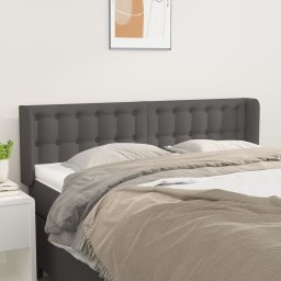 Gossi tablie de pat cu aripioare gri 147x16x78/88 cm piele ecologica