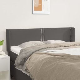Gossi tablie de pat cu aripioare gri 147x16x78/88 cm piele ecologica