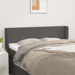 Gossi tablie de pat cu aripioare gri 147x16x78/88 cm piele ecologica