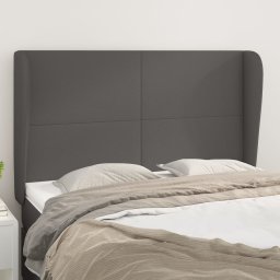 Gossi tablie de pat cu aripioare gri 147x23x118/128 cm piele eco