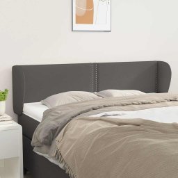 Gossi tablie de pat cu aripioare gri 147x23x78/88 cm piele ecologica