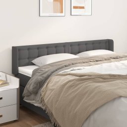 Gossi tablie de pat cu aripioare gri 163x16x78/88 cm piele ecologica