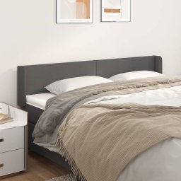 Gossi tablie de pat cu aripioare gri 163x16x78/88 cm piele ecologica