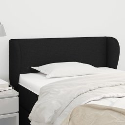 Gossi tablie de pat cu aripioare negru 93x23x78/88 cm textil