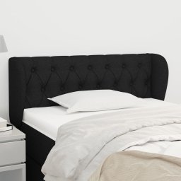 Gossi tablie de pat cu aripioare negru 93x23x78/88 cm textil