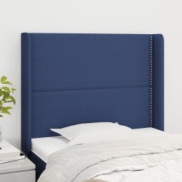 Gossi tablie de pat cu aripioare, albastru, 103x16x118/128 cm, textil