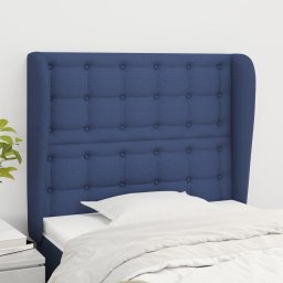 Gossi tablie de pat cu aripioare, albastru, 103x23x118/128 cm, textil
