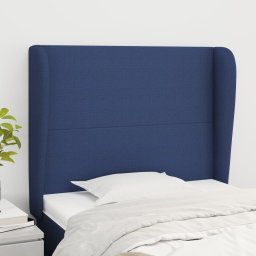 Gossi tablie de pat cu aripioare, albastru, 103x23x118/128 cm, textil