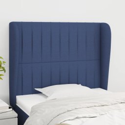 Gossi tablie de pat cu aripioare, albastru, 103x23x118/128 cm, textil