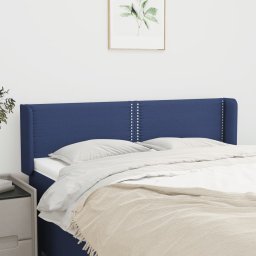 Gossi tablie de pat cu aripioare, albastru, 147x16x78/88 cm textil