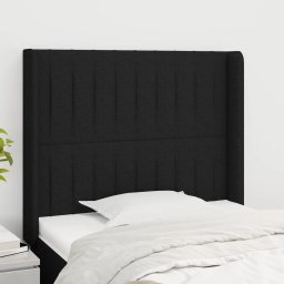 Gossi tablie de pat cu aripioare, negru, 83x16x118/128 cm, textil