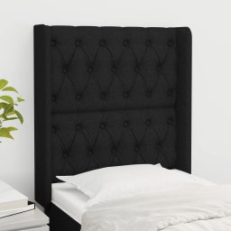 Gossi tablie de pat cu aripioare, negru, 83x16x118/128 cm, textil