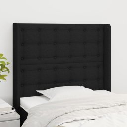 Gossi tablie de pat cu aripioare, negru, 83x16x118/128 cm, textil