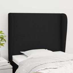 Gossi tablie de pat cu aripioare, negru, 83x23x118/128 cm, textil