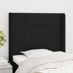 Gossi tablie de pat cu aripioare, negru, 93x16x118/128 cm, textil
