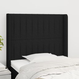Gossi tablie de pat cu aripioare, negru, 93x16x118/128 cm, textil