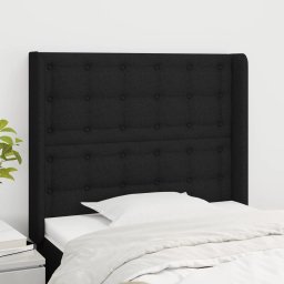 Gossi tablie de pat cu aripioare, negru, 93x16x118/128 cm, textil