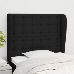 Gossi tablie de pat cu aripioare, negru, 93x23x118/128 cm, textil
