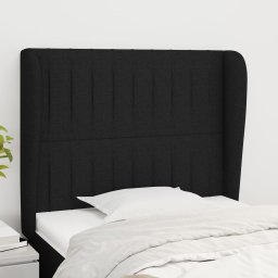 Gossi tablie de pat cu aripioare, negru, 93x23x118/128 cm, textil