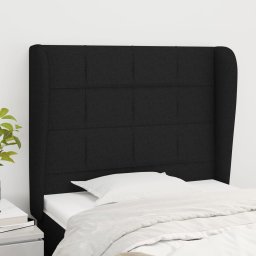 Gossi tablie de pat cu aripioare, negru, 93x23x118/128 cm, textil