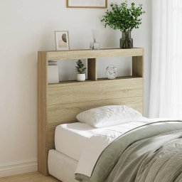 Gossi tablie de pat cu dulap si led, stejar sonoma, 100x17x102 cm